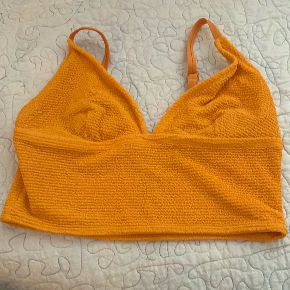 OLD NAVY SWIM TOP ORANGE BODICE BAND 12” SZ S/M (no SZ tags) NO PADS POP OVER